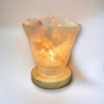 Lotus Glass Lamp Himalayan Salt